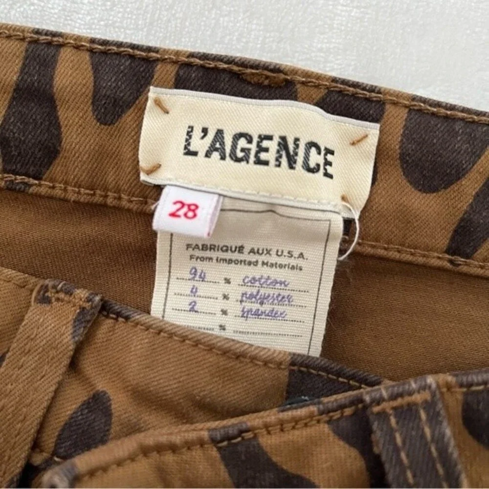 L'Agence Margot Leopard Print Skinny Crop Jeans, Size 28 NWOT